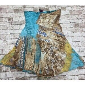 SAVE THE QUEEN Women's Skirt Size M Made In Italy Turquoise Layered